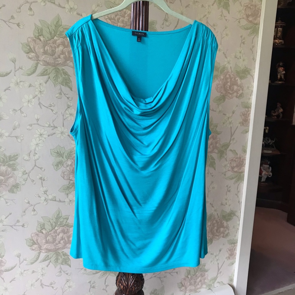 Teal Tank Top from Talbots with Ruched Detailing